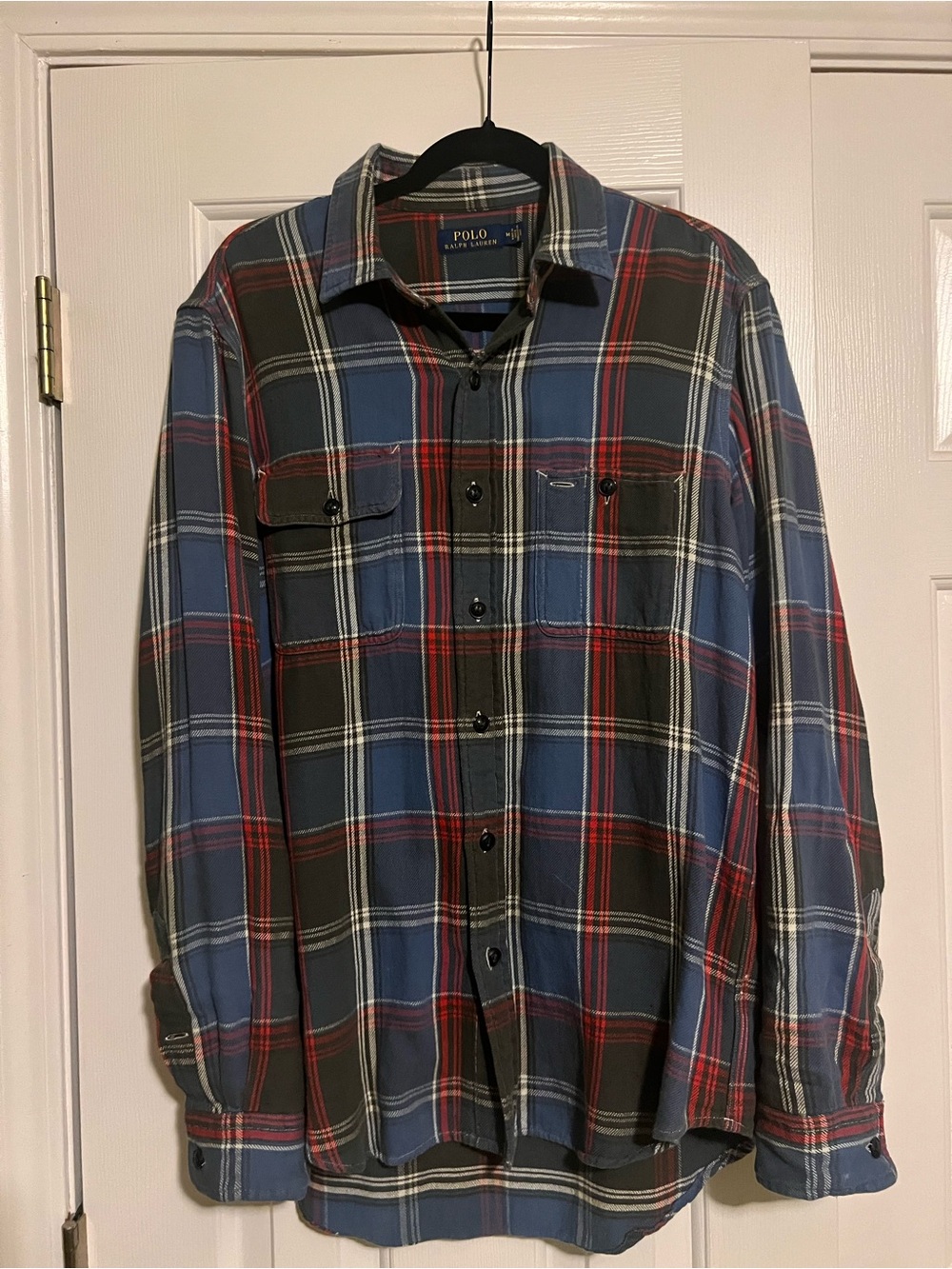 Polo by Ralph Lauren Blue, Black & Red Plaid Button-Down Shirt